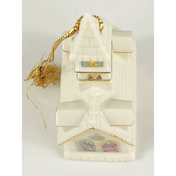 Lenox Church Berkshire Chapel Ornament 4 1/4" Ivory Porcelain 1999 Handcrafted - Picture 12 of 16